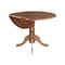 International Concepts Round 42 in Round Dual Drop Leaf Pedestal Table, Distressed Oak, 42 in W, 42 in L, 29.5 in H, Wood T42-42DP - alternate 8
